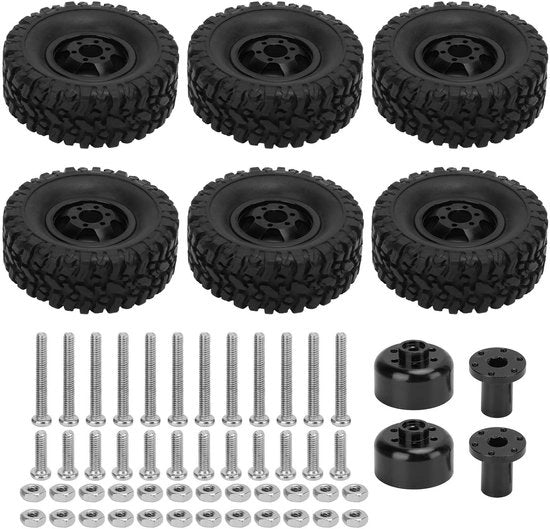 Ruote RC Auto Sostenibili - Pneumatici RC Auto - Hub in Alluminio - Adatto per WPL C14 C24 C34 C44 B14 B24 B16 B36 - 67mm Diametro - 236g Peso