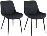 Set di 2 sedie da pranzo Victoria in velluto nero