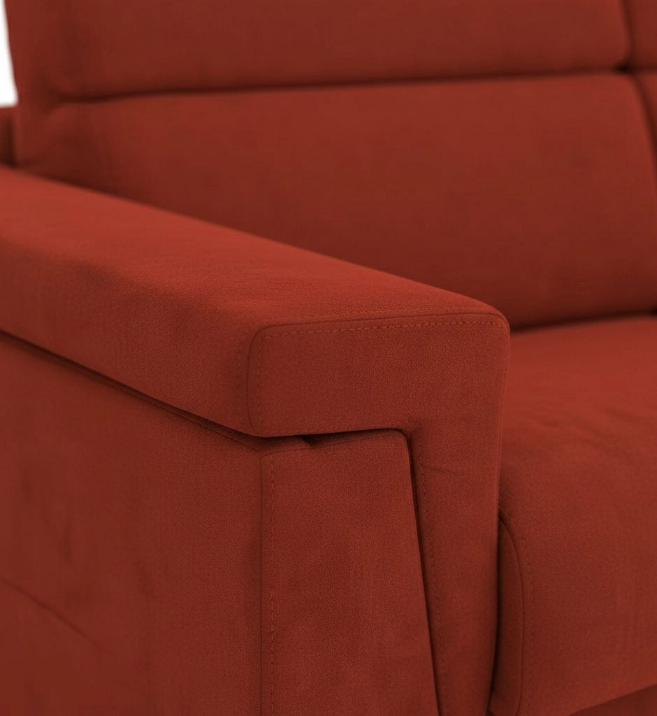 Lapio, Divano Fisso 2 Posti Sfoderabile Made in Italy, 185x95x100h cm Arancione