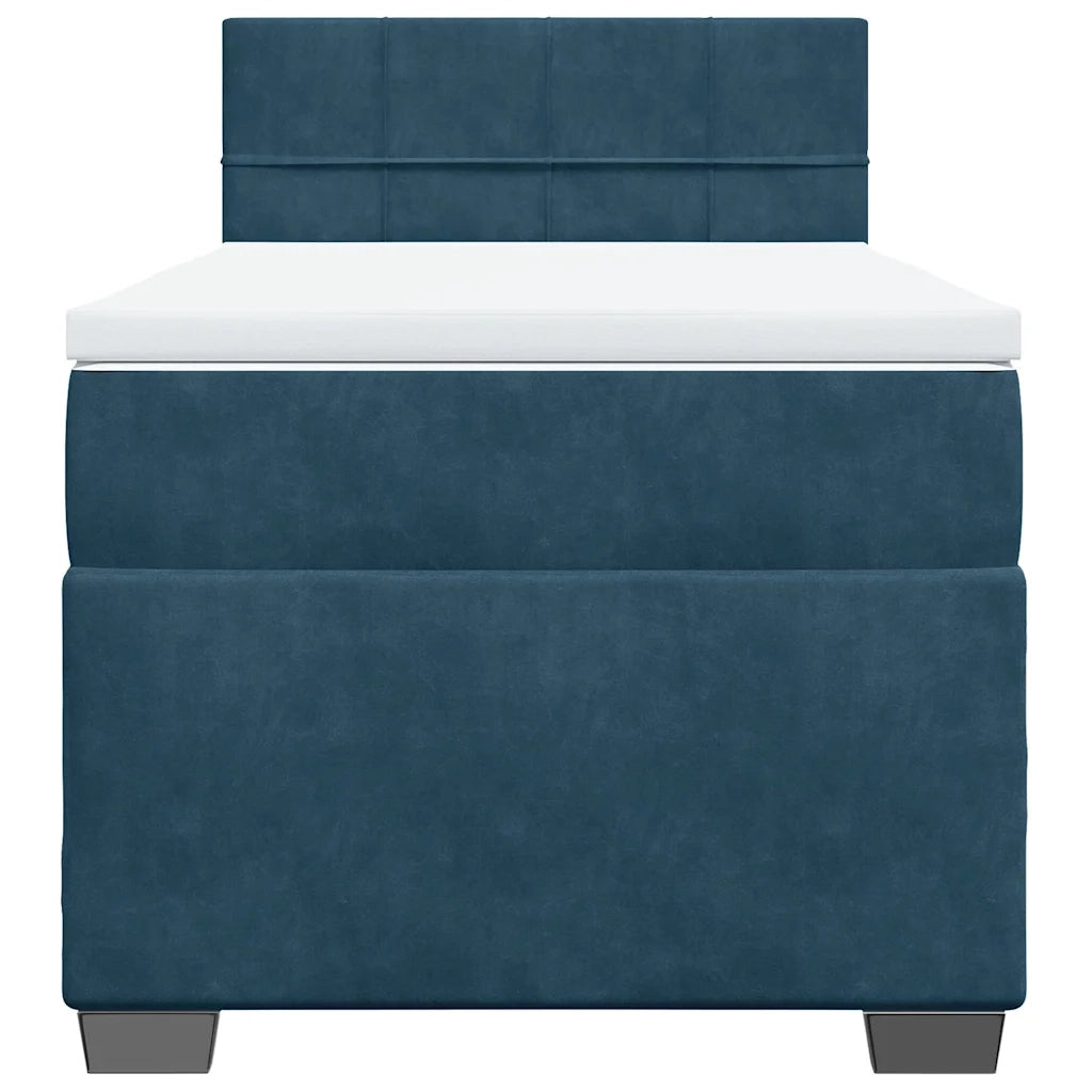Giroletto a Molle con Materasso Blu Scuro 100x200 cm in Velluto 3286238