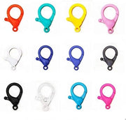 Chiusure a Crocchio per Crostacei 100 Unità - Plastica Rigida - 35x24,5mm - Regali DIY - Chiusura a Pistola - Colori Misti - Leggera e Duratura - Clip a Gancio