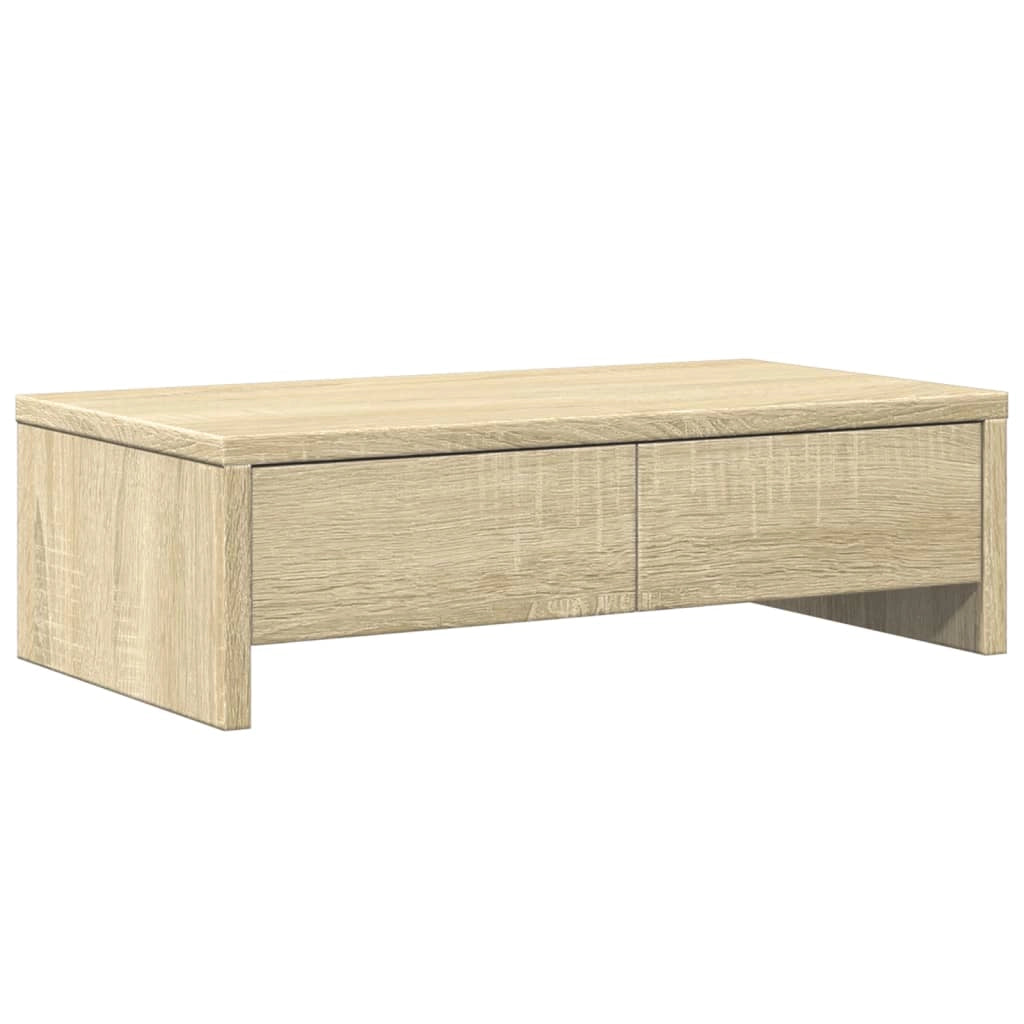 Supporto per monitor unità da scrivania con cassetti legno ingegnerizzato Sonoma marrone 02_0044945