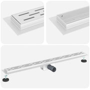 Drenaggio doccia con design a striscia Argento 100 cm CFW9934282