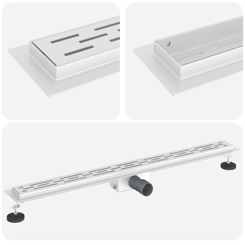 Drenaggio doccia con design a striscia Argento 100 cm CFW9934282