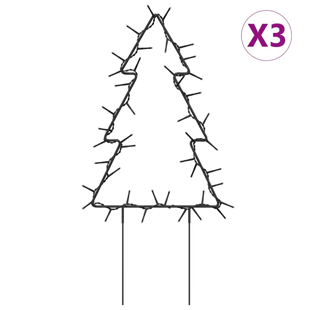 Decorazioni Luminose Natalizie Picchetti 3pz Albero 50LED 30cm 357720
