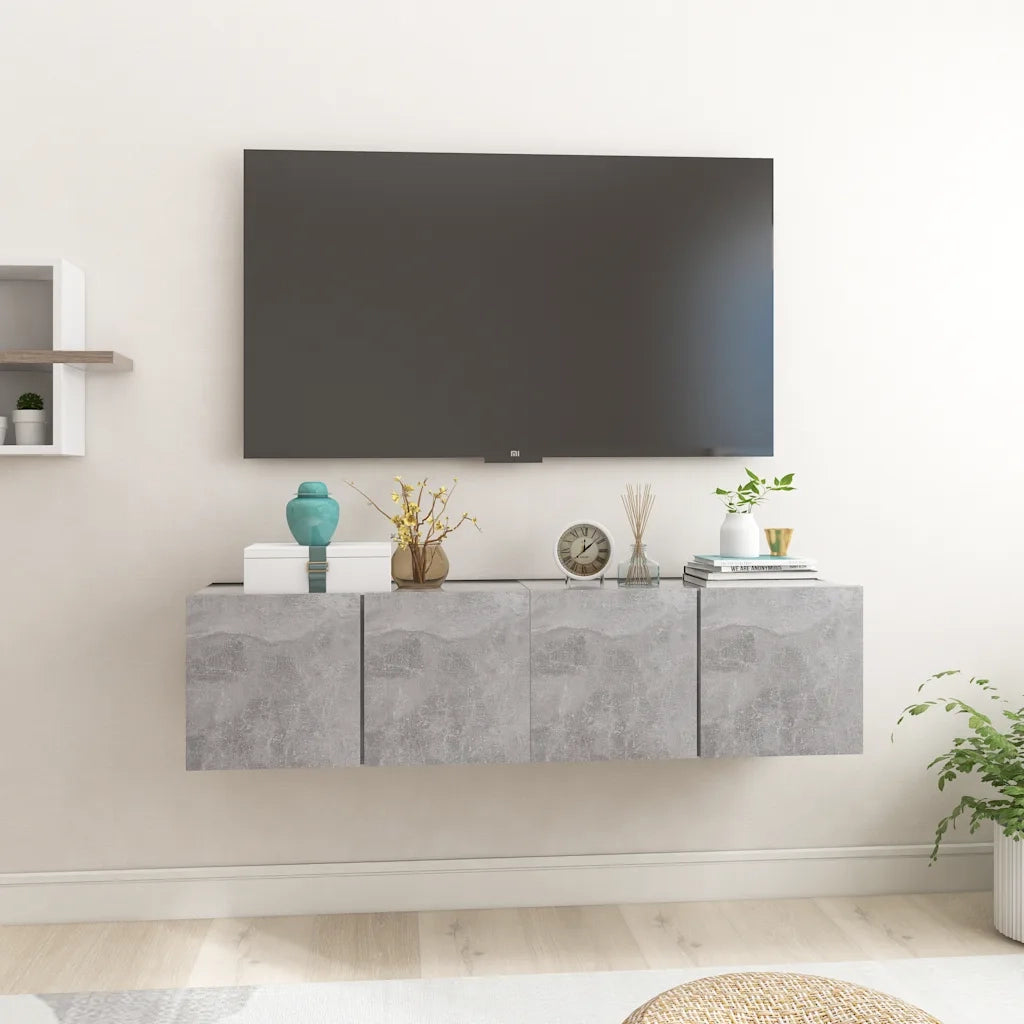 Mobili Porta TV Pensili 2pz | Armadietto TV | Mobile Porta TV Grigio Cemento 60x30x30 cm
