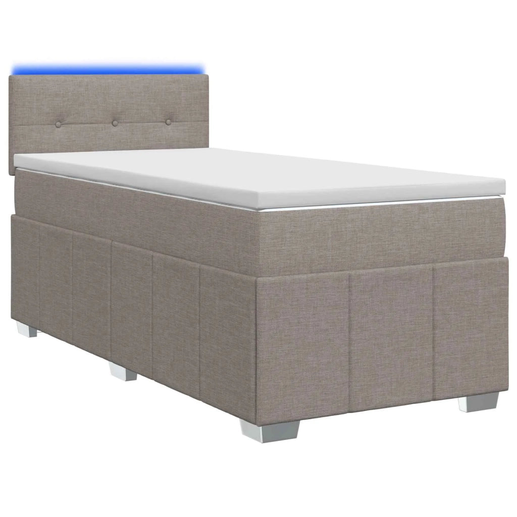 Letto box spring con materasso Tortora 100 x 200 cm Tessuto 3452611