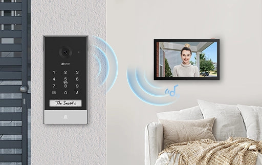 EZVIZ EP7 Videocitofono a batteria. monitor touch 7 pollici. pannellino solare incluso.. Visione Notturna. Unlock Remote. 2K. Rilevamento Umano