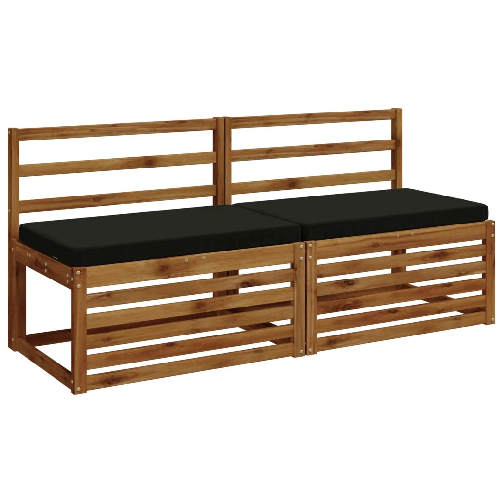 Cuscini per Panchina a 2 Pezzi VUGHT 2 pz 100% Poliestere Nero 951663