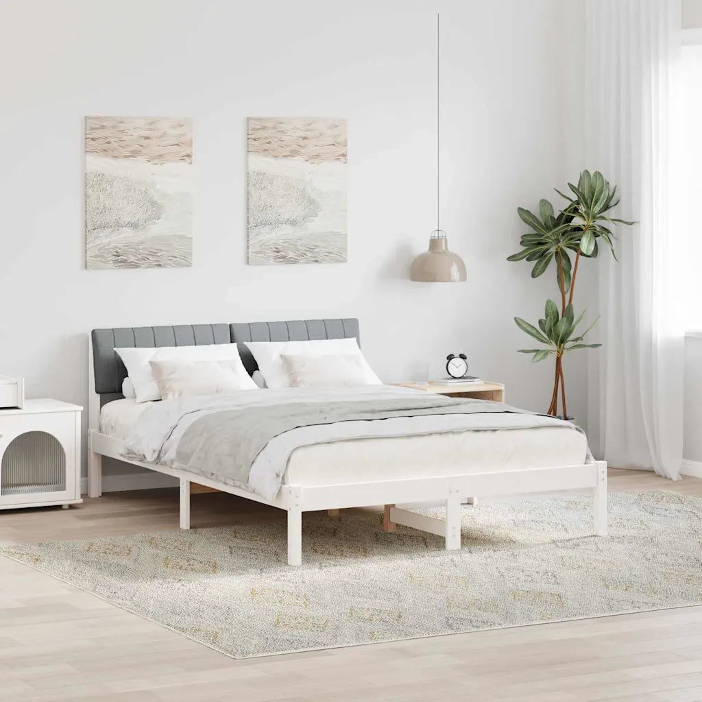 Struttura del Letto Bianco e grigio chiaro 135 x 190 cm