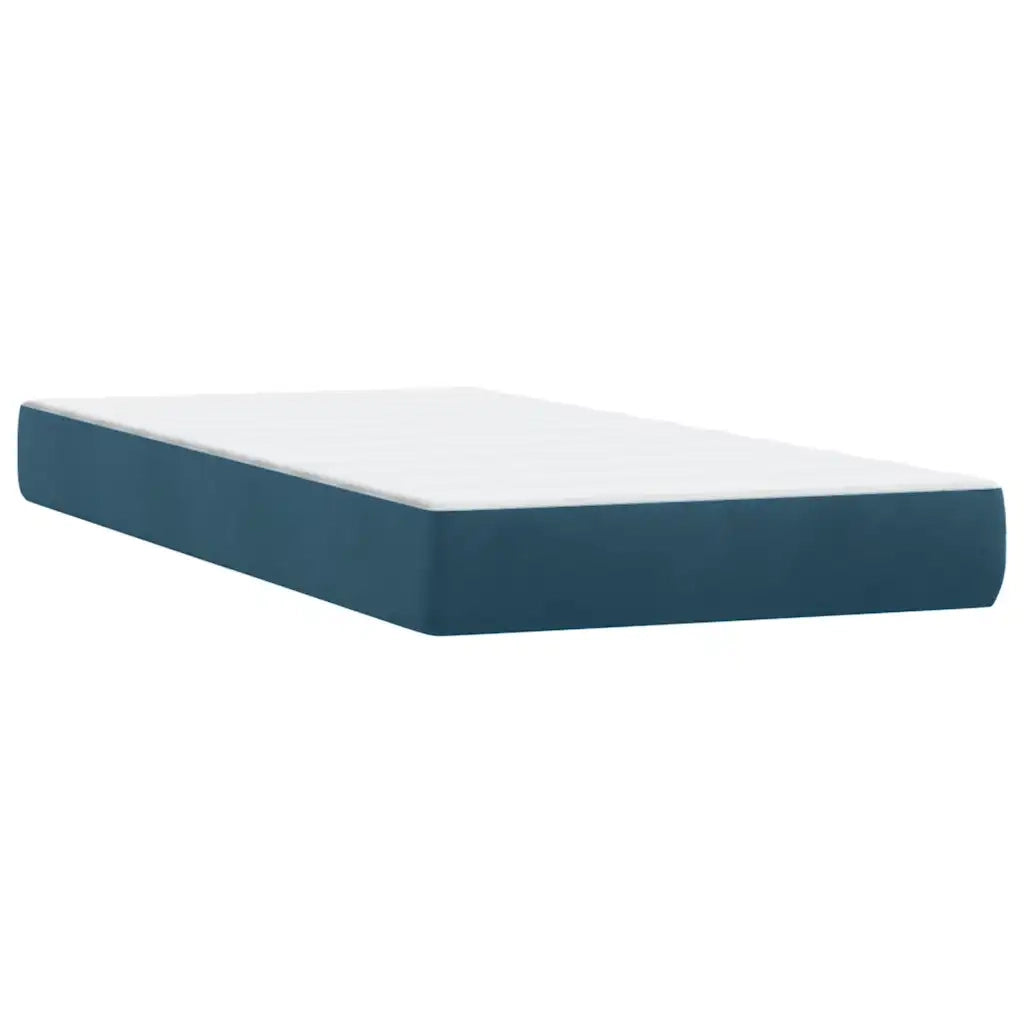 Letto a Molle con Materasso e LED Blu Scuro 80x220 cm Velluto 3317197