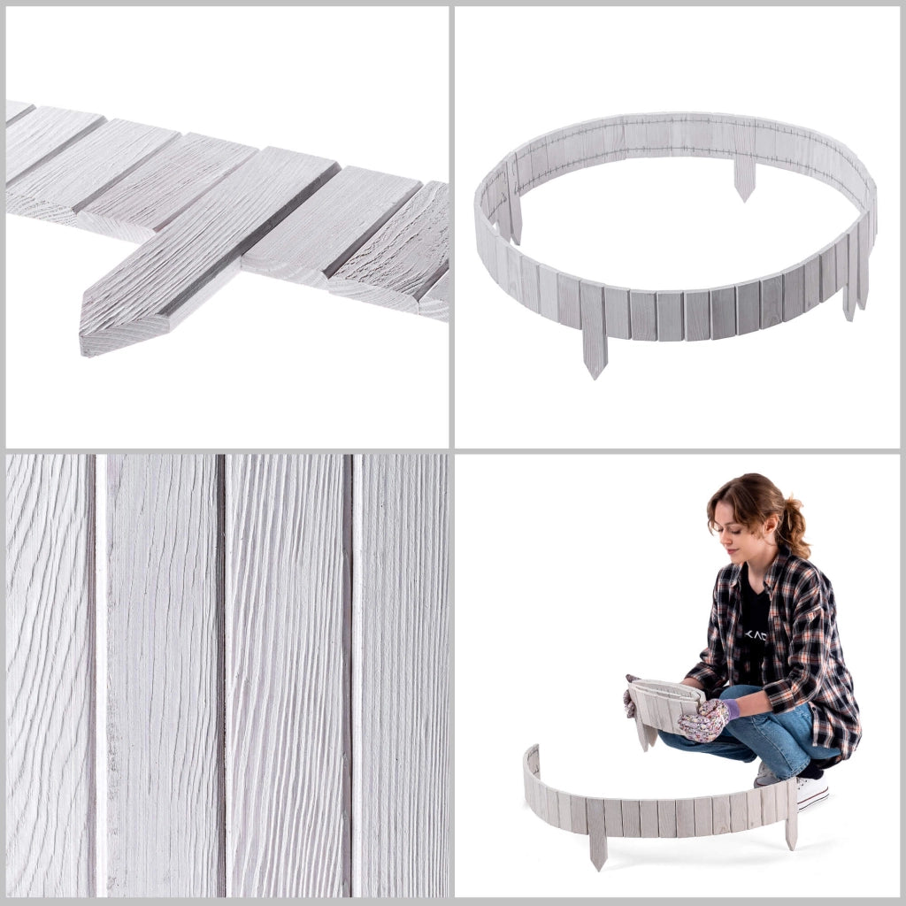 Recinzione da giardino in legno KADAX Palisade, infissa nel terreno, colore bianco, 10x114 cm.