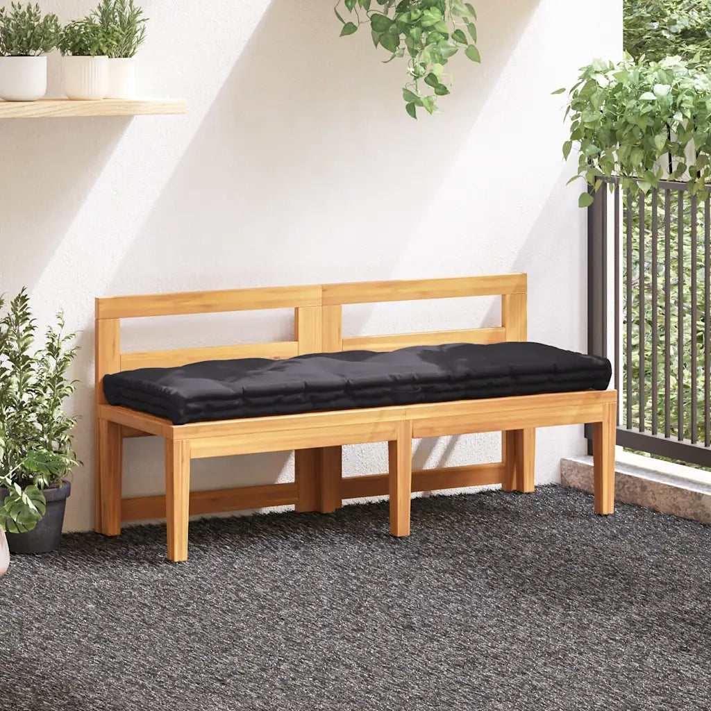 Cuscino per Pallet e Pavimento in Cotone 120x40x7 cm Nero 48673