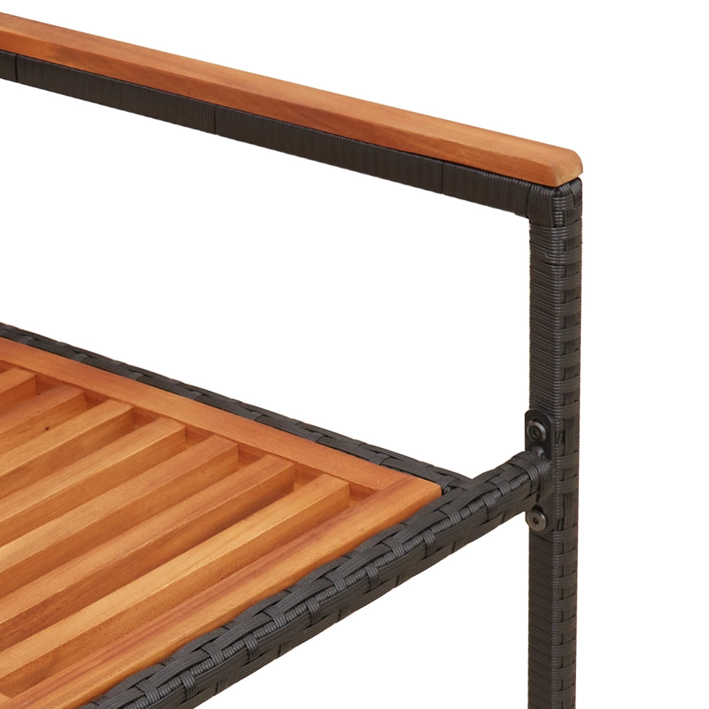 Sedia da giardino impilabile  con cuscini nera in polyrattan (set da 2)