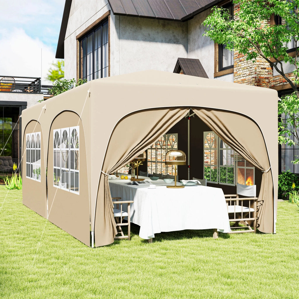 Tonnelle pliante 3x6m ¨C zephmum ¨C Sable, UPF50+, con sacco e sacchetti di sabbia