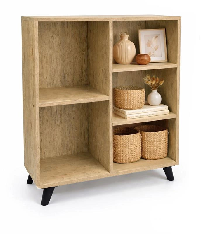 LIBRERIA IN MDF ROVERE CON RIPIANI SFALSATI MISURE: 80X30X90 CM