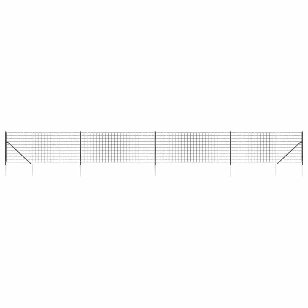 Recinzione Metallica con Picchetti Ancoraggio Antracite 1x10 m