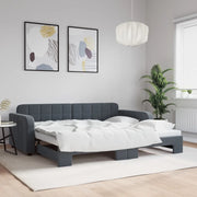 vidaXL Divano Letto con Letto Estraibile Grigio Scuro 90x200cm Velluto
