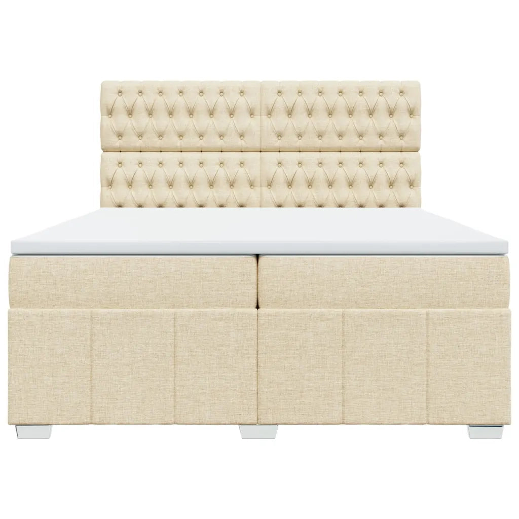 Giroletto a Molle con Materasso Crema 200x200 cm in Tessuto 3291787