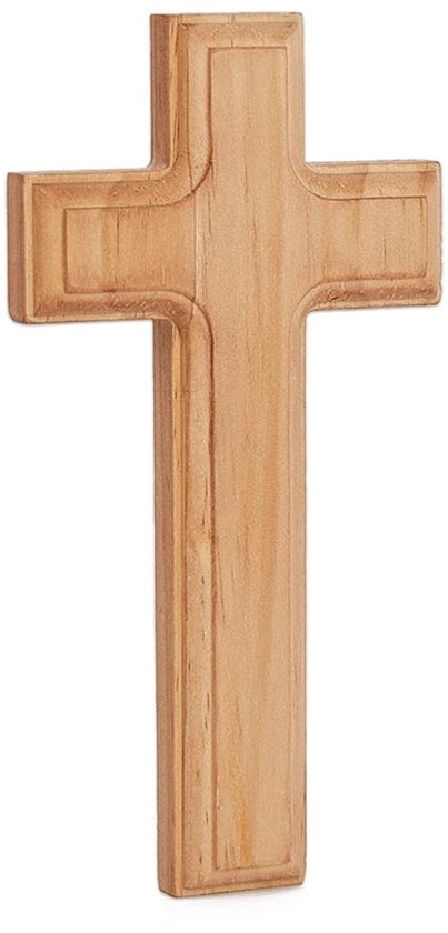 Decorazione per parete in legno a forma di croce per uso domestico e ufficio