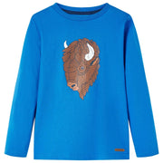 Maglietta per Bambini a Maniche Lunghe Blu Cobalto 116cod mxl 108072