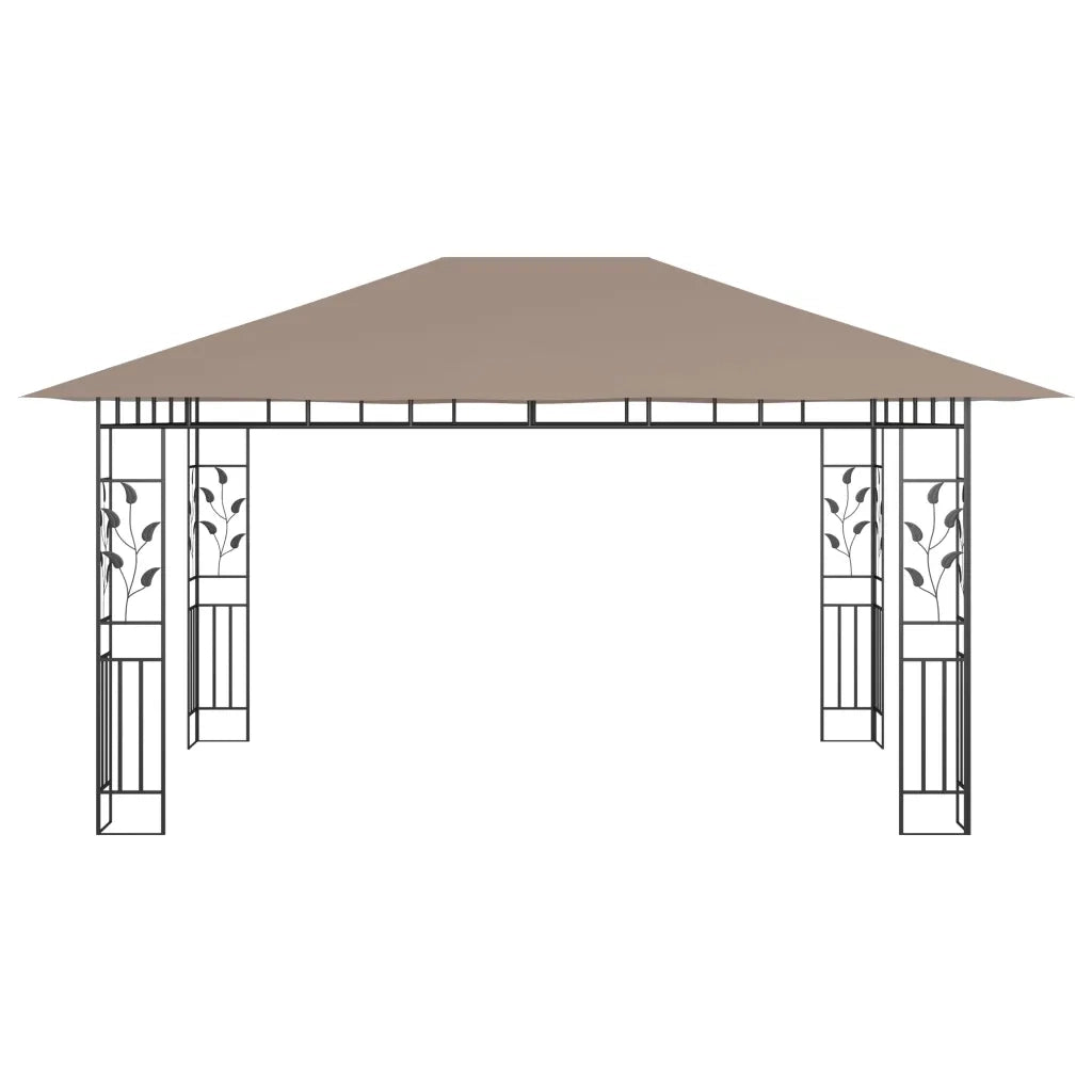 Gazebo con Zanzariera Luci LED 4x3x2,73 m Grigio Talpa 3070319