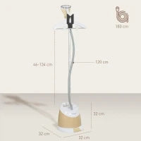 Ferro da Stiro Verticale a Vapore 1800W con Serbatoio 1.8L, Altezza Regolabile e Accessori, Oro