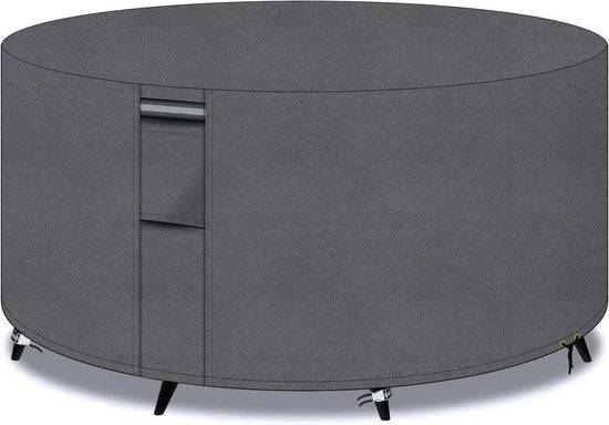 Tavoliere per giardino rotonde con finestre di ventilazione, tessuto 600D Oxford, tavoliere per giardino rotonde impermeabile, acqua e vento, UV, 200x80cm, grigio