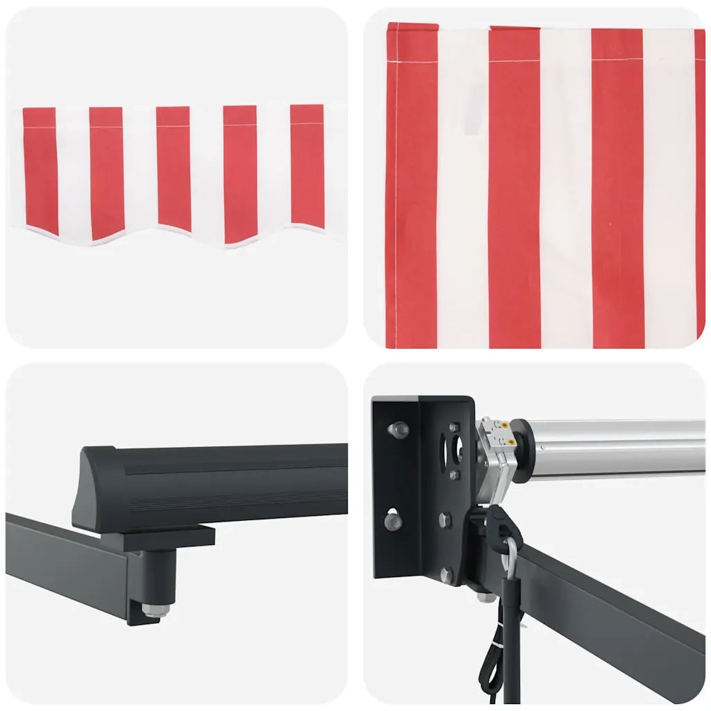 Tenda Retrattile Rosso e Bianco 400 × 300 cm 3330554