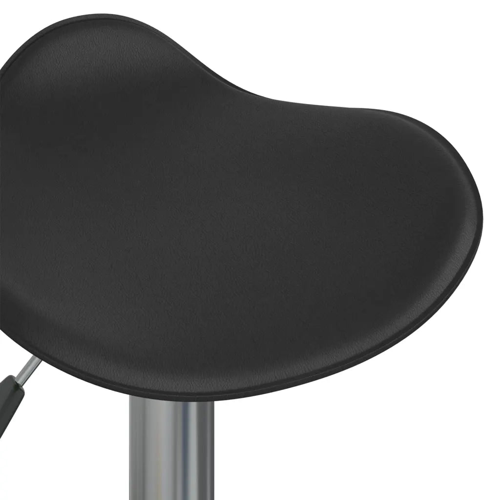 Sgabello da Bar Nero in Acciaio Cromato e Pelle Sintetica cod mxl 57316