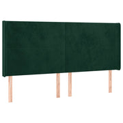 Testiera | Testata ad Orecchio Verde Scuro 183x16x118/128 cm in Velluto