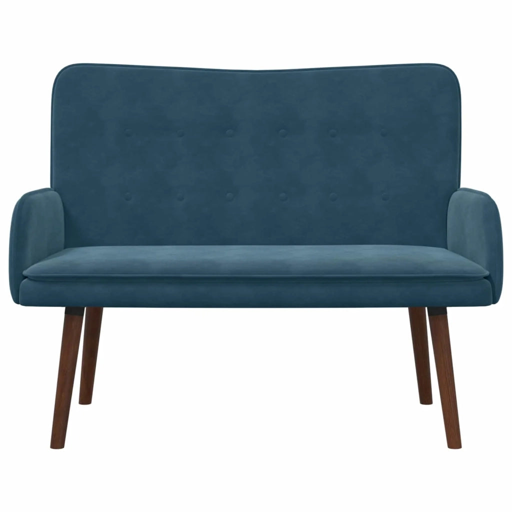 Sofa a Due Posti Blu 115 x 61 x 87 cm Velluto