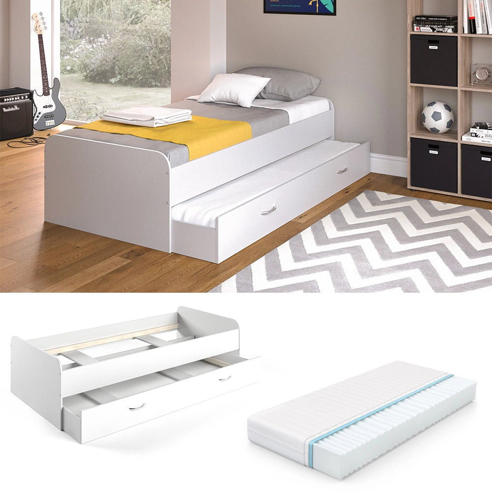 Vitalispa Letto per bambini Bianco 90x200 cm con materasso