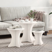 vidaXL Tavolino da salotto 3 pcs Bianco 46 x 46 x 47 cm