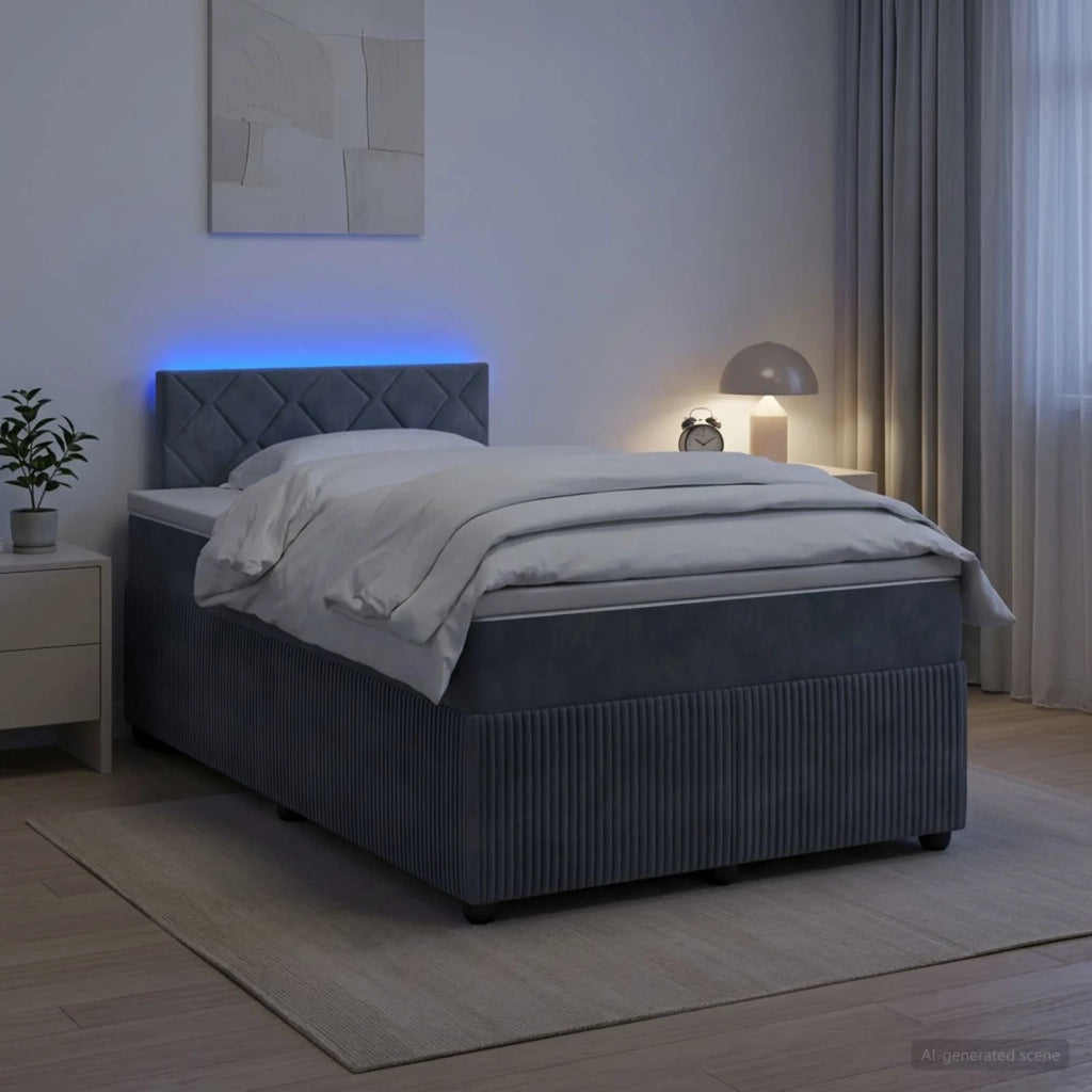 Letto box spring con materasso Grigio Scuro 120 x 190 cm 3453108