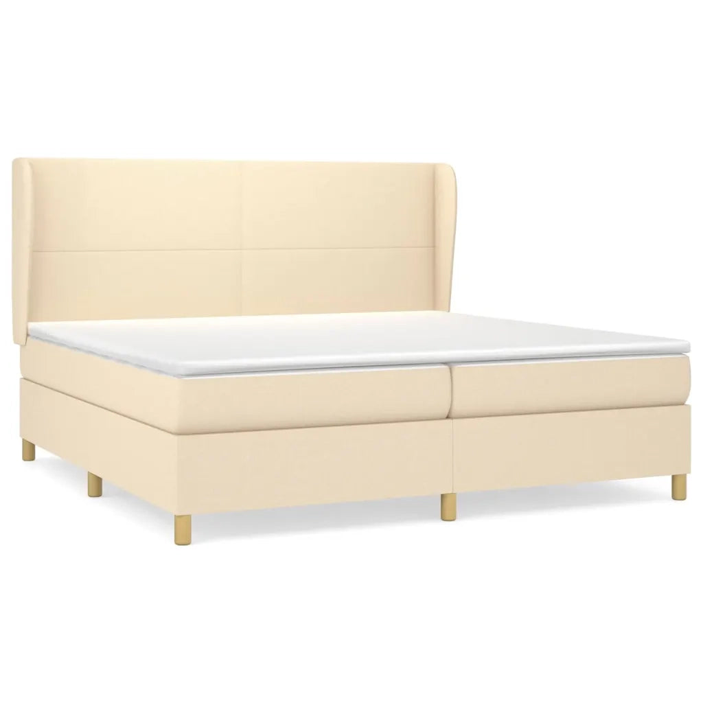 Giroletto a Molle con Materasso Crema 200x200 cm in Tessuto 3128394