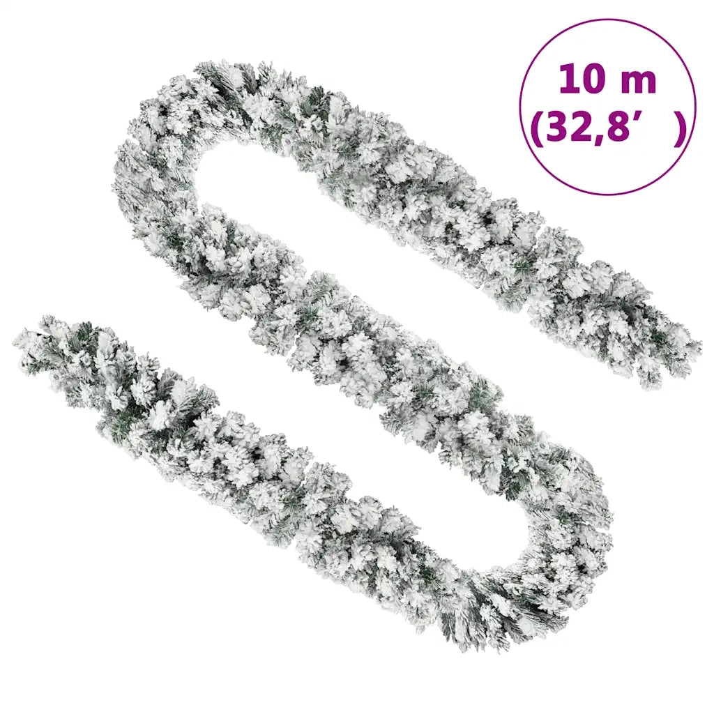 Ghirlanda Natalizia con Neve Verde 10 m in PVC CFW5173242