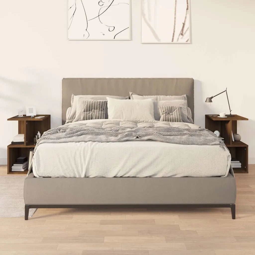 Comodini 2 pz Rovere Marrone 35x35x55 cm in Legno Multistrato cod mxl 30678