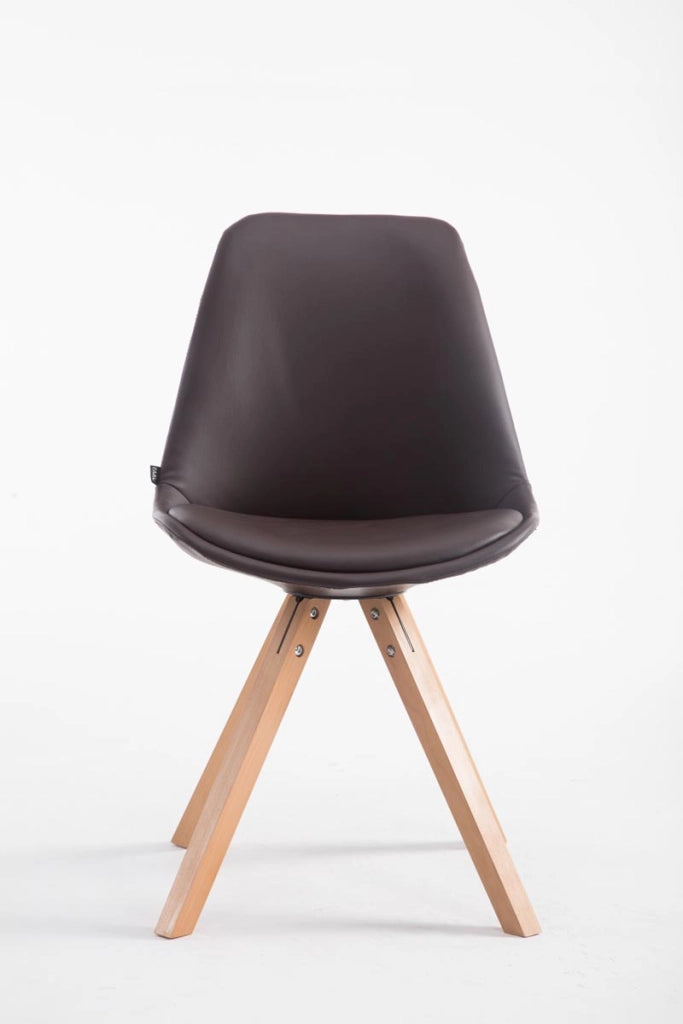 Sedia pranzo Laval in similpelle gambe quadrate natura,marrone