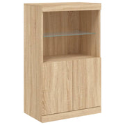 Buffet credenza cassettiera armadio mobile contenitore organizer per cucina soggiorno salotto con luci LED Sonoma 60,5 x 37 x 100 cm marrone 02_0029963