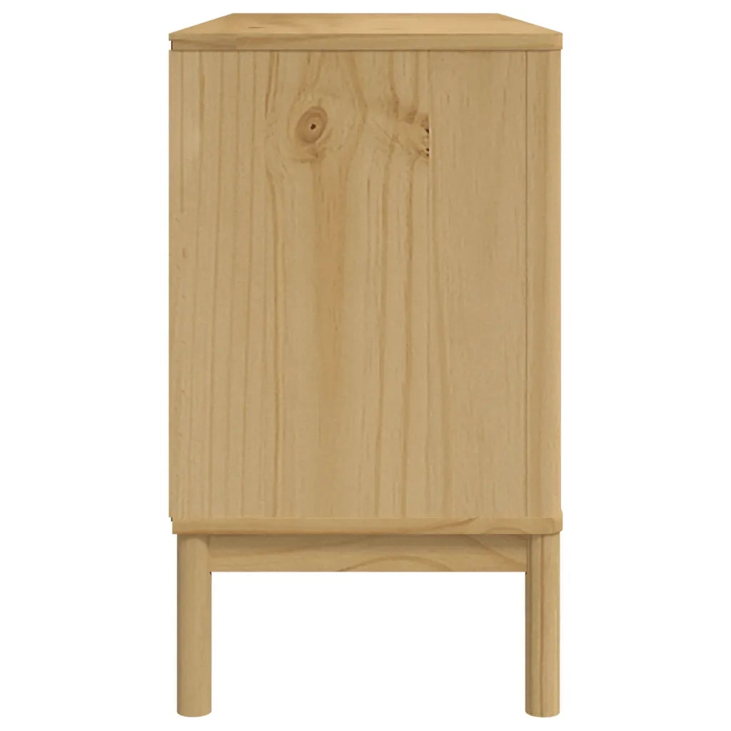 Credenza | Madia | Buffet da pranzo | Armadio da pranzo FLORO Marrone Cera 114x43x74 cm in Legno di Pino