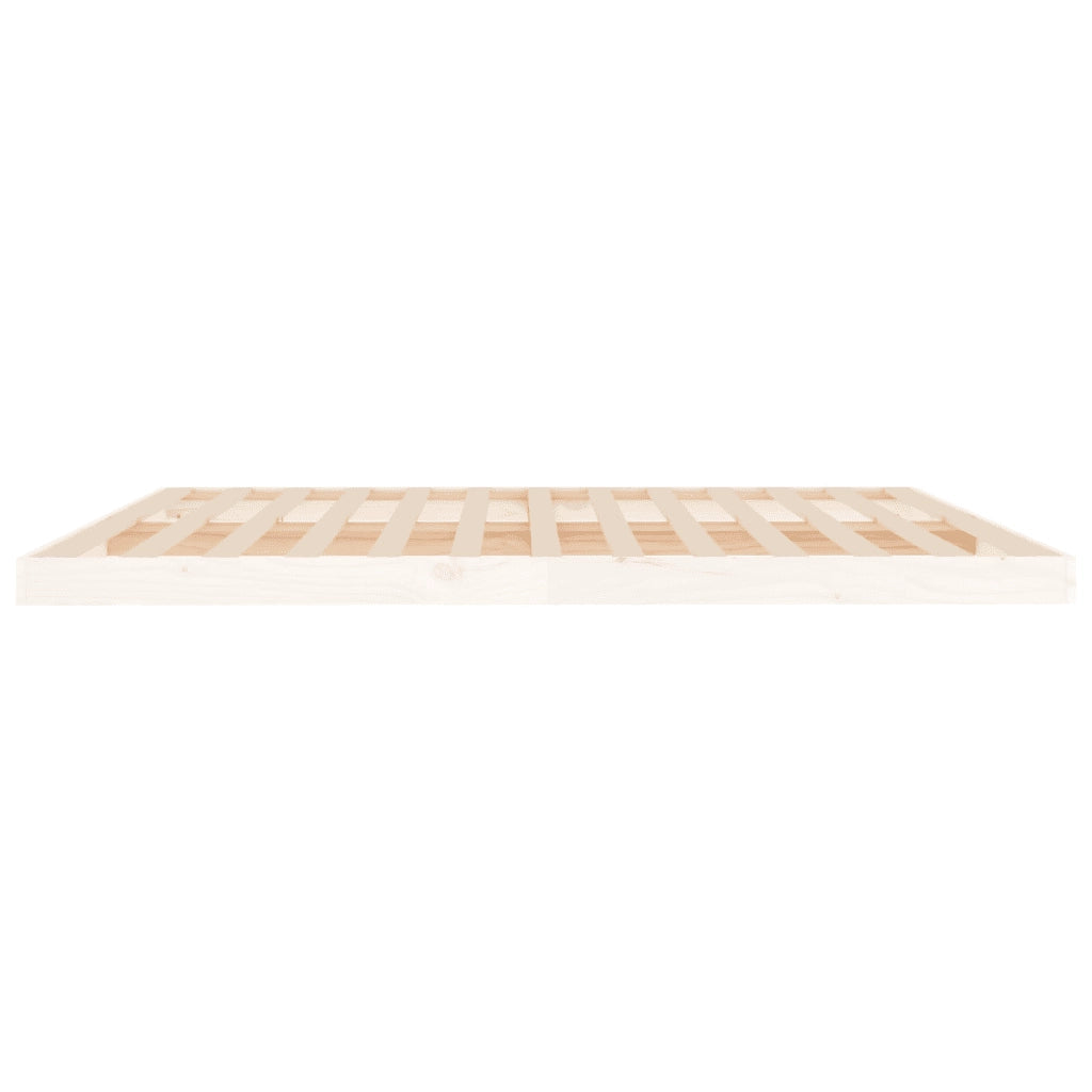 Letto matrimoniale | Letto per adulti | Giroletto senza Materasso Bianco 200x200 cm Legno Massello Pino