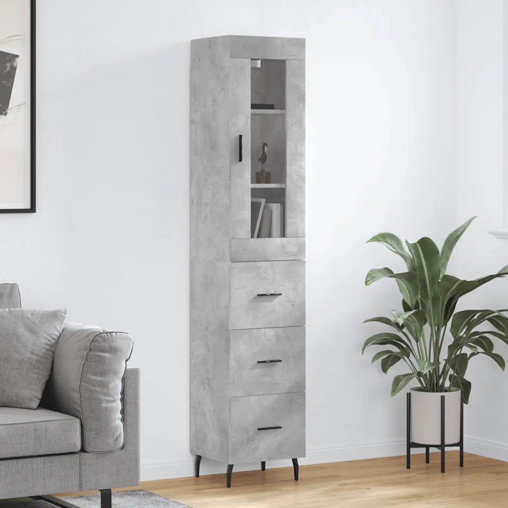 Credenza Grigio Cemento 34,5x34x180 cm in Legno Multistrato 3199253