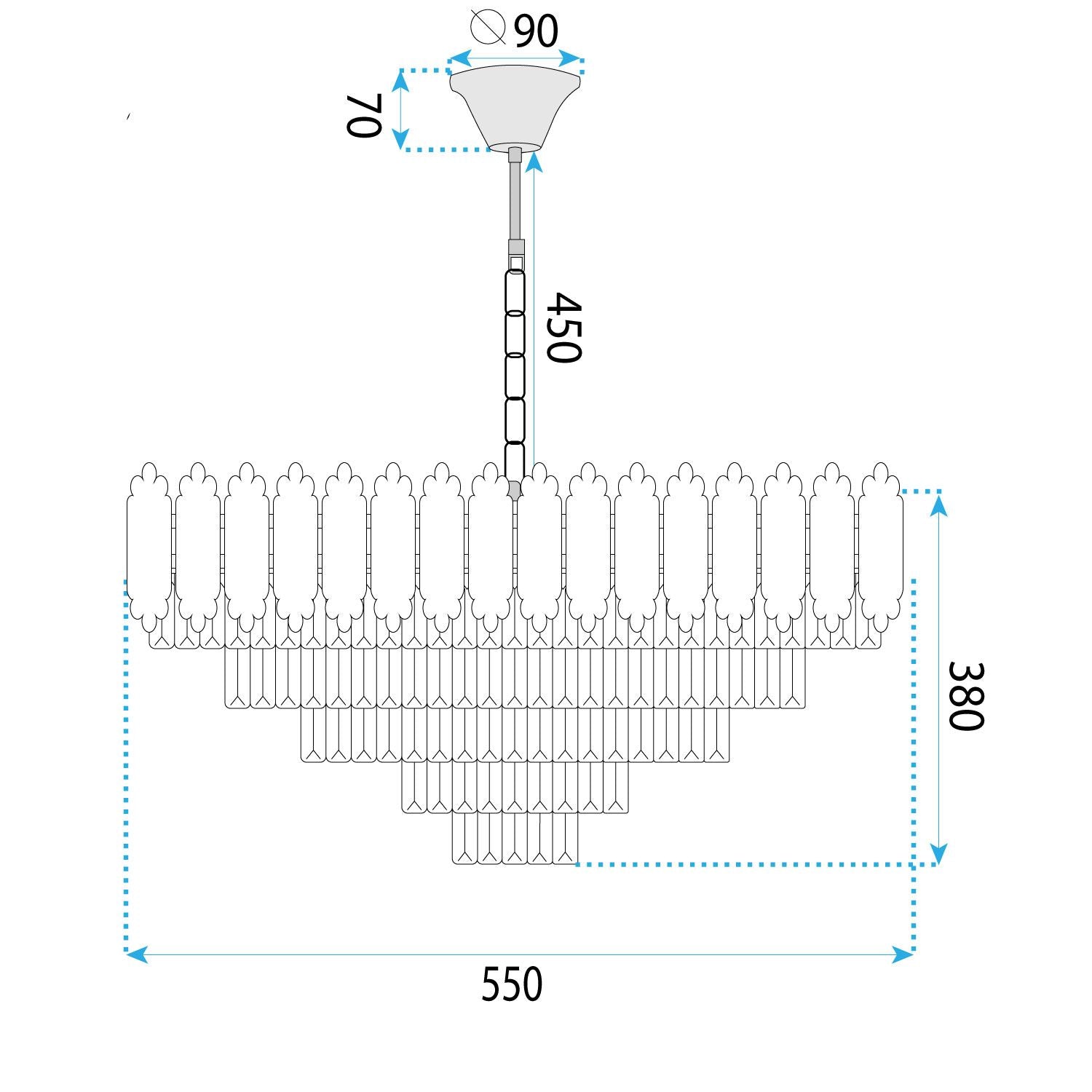 Lampada Cristal G049-cp 60cm