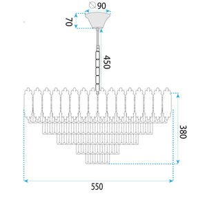 Lampada Cristal G049-cp 60cm