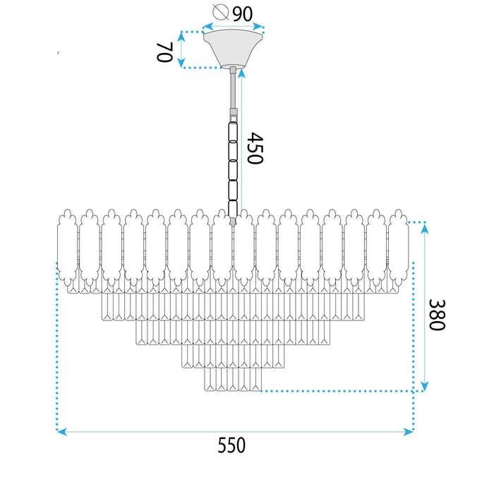 Lampada Cristal G049-cp 60cm