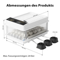 Fudajo Incubatrice di superficie completamente automatica 24 uova Covatrice polli, anatre, pulcini