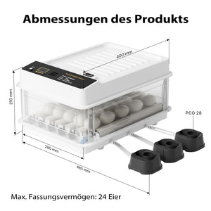 Fudajo Incubatrice di superficie completamente automatica 24 uova Covatrice polli, anatre, pulcini