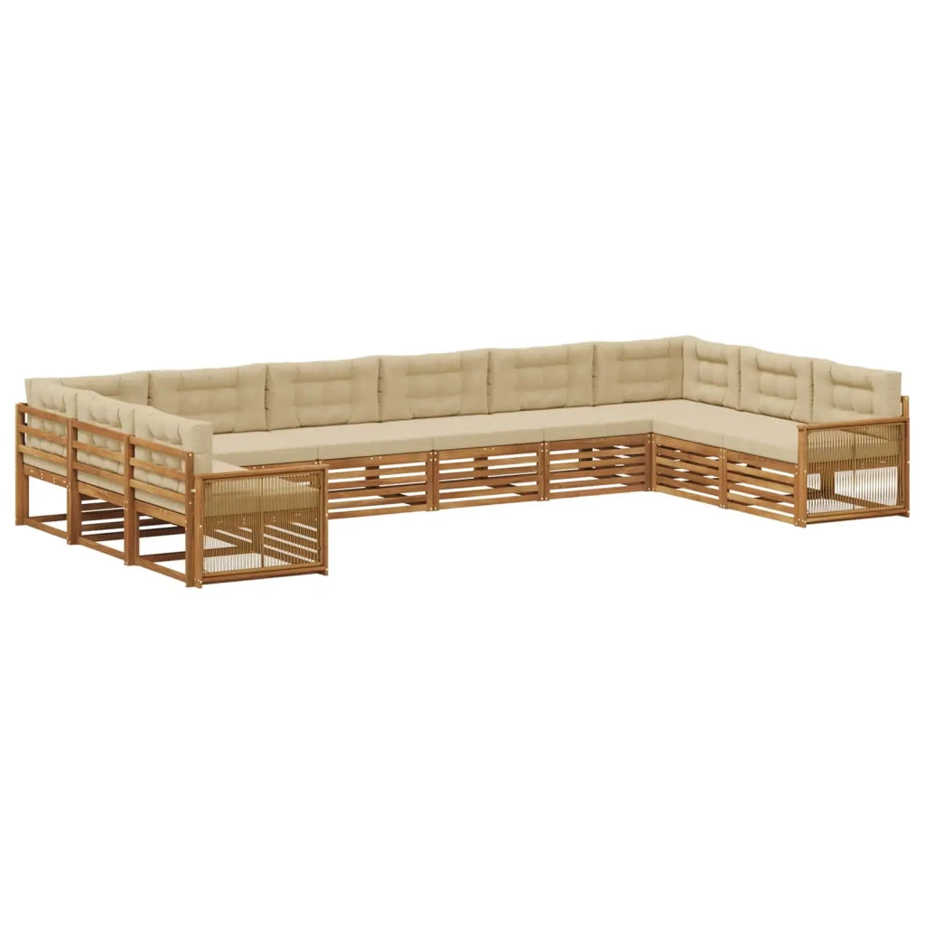 Set divani 10 pz Legno di Acacia Massello 3383901