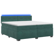Letto con Box Spring, Materasso e LED Verde Scuro 200 x 200 cm 3452249